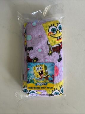 SpongeBob SquarePants Microfiber Hair Towel Lavender & Yellow